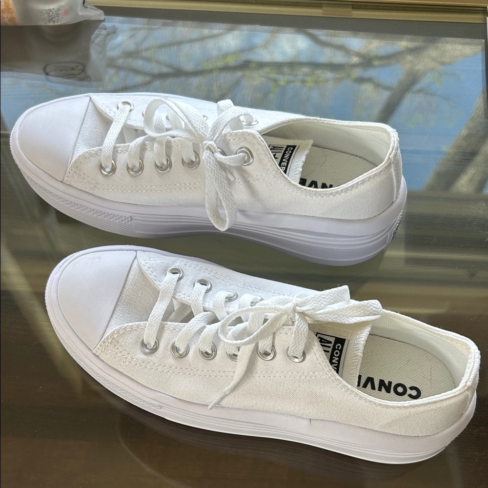 Converse White Low-Top Canvas Sneakers